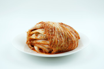 korean traditional cuisine, Kimchi on white background