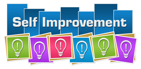 Self Improvement Bulbs Blue Colorful Squares Boxes 