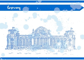 blue old building germany german government picture work sketch