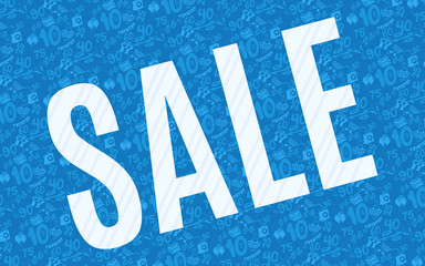 sale blue bright poster for stores