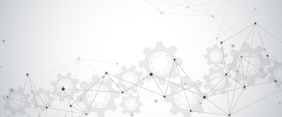 Abstract plexus background with connecting dots and lines. Global network connection, digital technology and communication concept.