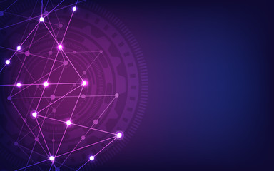 Global network connection. Abstract geometric background with connecting dots and lines. Digital technology and communication concept.