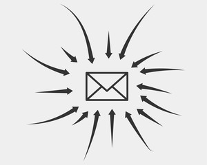 Envelope icons letter. Envelop icon vector template. Mail symbol element. Mailing label for web or print design.