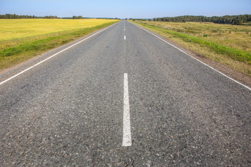 Empty straight country road