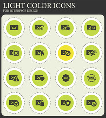 Mail and envelope icons set