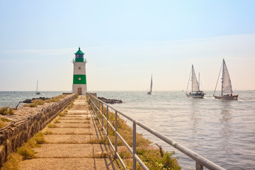 Lighthouse of Schleimünde on a sunny day