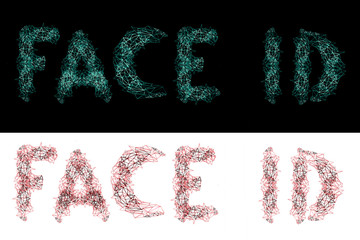 The inscription "Face id" pattern similar to the rays of the face scan