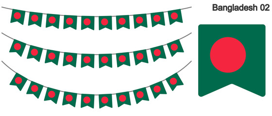 Fototapeta premium バングラデシュの国旗のガーラーンド ベクターデータ（bunting garland）