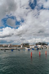 Helsingborg, Sweden - 25 August, 2018: New marina in the coastal town of Helsingborg, south Sweden.