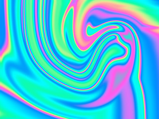 Abstract holographic iridescent background. Psychedelic colorful marble texture.