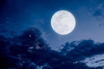 Fototapeta na wymiar Full Moon night with cloud 