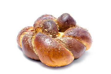 baking bread in detail isolated on white background close up