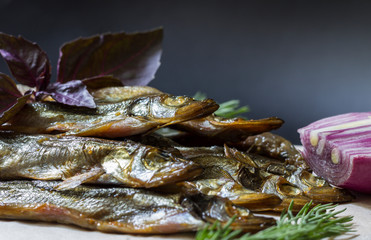 Smoked fish, capelin