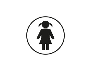 Child, girl icon. Vector illustration, flat design.
