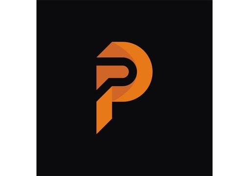 Initial p logo with modern style logo