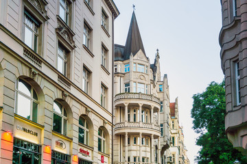 LEIPZIG, GERMANY - July 21, 2017: antique building view in Old Town Leipzig, Germany