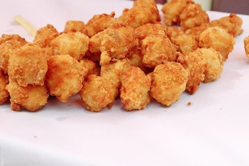 fried nuggets at street food