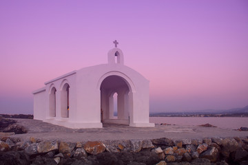 Crete landmark. Agios Nikolaos Saint Nicholas church, Georgioupoli in Crete, Greece