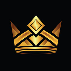 Crown gold icon vector