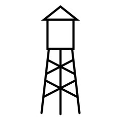Naklejka premium Water tower line icon, logo isolated on white background