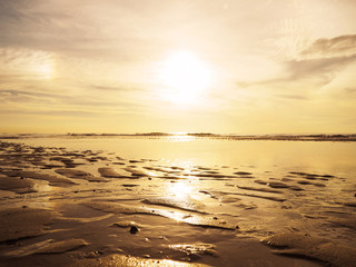 sunrise over summer sea background.