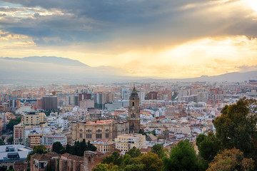Fototapeta na wymiar Panoramic view of Malaga, Spain