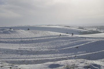 Fototapeta na wymiar Winter snow in the Deverils area of Wiltshire
