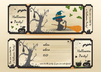 design layout_4_invitation card for a party in the style of flat on the theme of all saints eve, Halloween