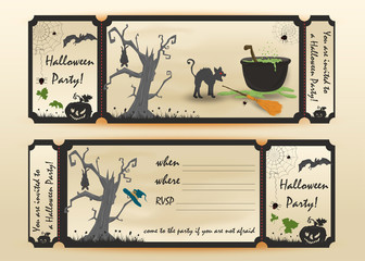 design layout_5_invitation card for a party in the style of flat on the theme of all saints eve, Halloween