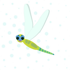 Dragonfly wirh bubbles