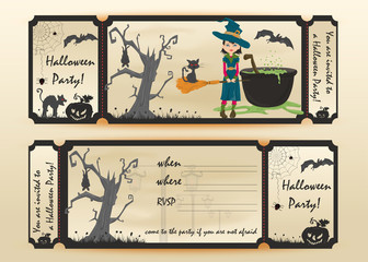 design layout_7_invitation card for a party in the style of flat on the theme of all saints eve, Halloween