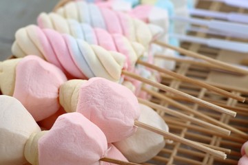 sweet marshmallow at street food