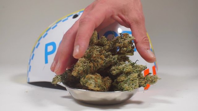 drug dealer puts cannabis cones