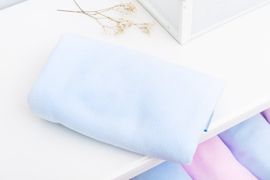 Soft Baby Blanket On Cabinet Drawer