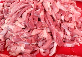 fresh pork meat in market