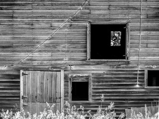 Detail shot of abandoned barn in South Dakota, USA.