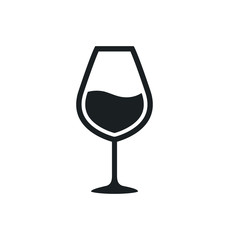 Naklejka na ściany i meble Wine glass cup icon. Red wine symbol pour drink beverage silhouette, glass cup