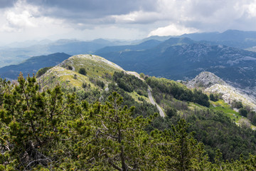 Fototapeta na wymiar Spectacular view of Montenegro Mountains in Lovcen National park