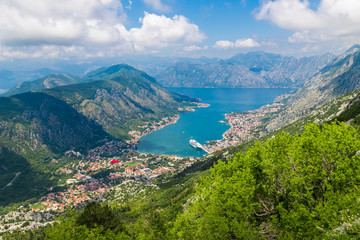 Fototapeta na wymiar Spectacular Kotor bay adriatic sea panorama in Lovcen national park, Montenegro