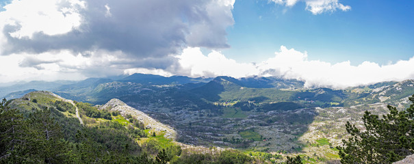 Fototapeta na wymiar panoramic view of montenegro mointains lovcen national park