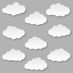 Fototapeta premium cut out paper clouds