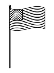 United states flag emblem symbol in black and white