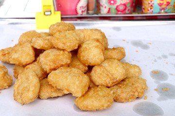 fried nuggets at street food