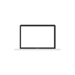 Laptop icon computer in flat style. Laptop isolated on a white background. Vector