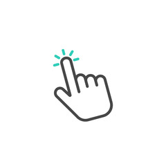 Click icon in linear style. Hand clicking icon. Vector