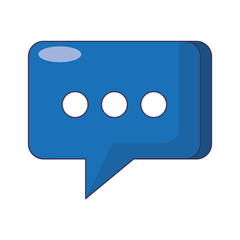 chat digital speech bubble cartoon