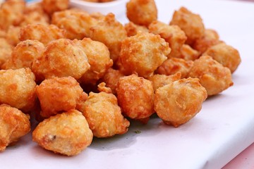 fried nuggets at street food