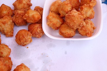 fried nuggets at street food