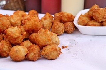 fried nuggets at street food