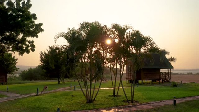 Angola, Sunset drone footage 4K, Mubanga